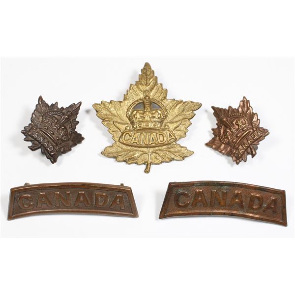 #502 WW1 Canadian CEF General List Cap Badge Set