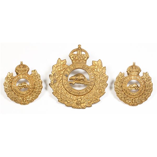#512 WW1 Canadian Engineers Cap Badge Collar Set