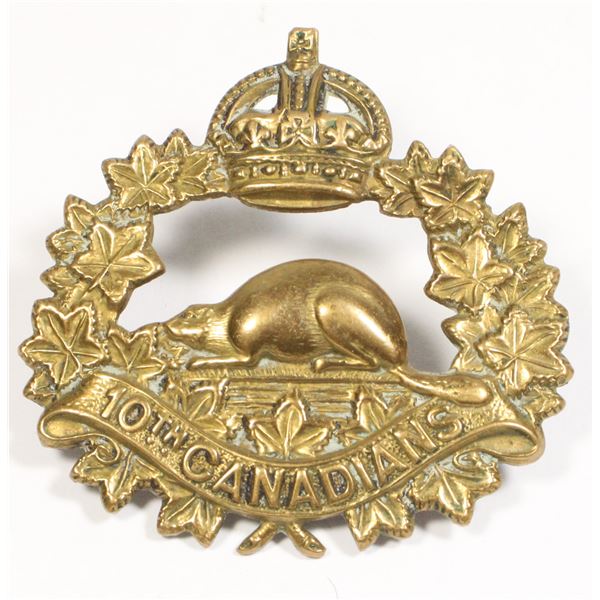 #531 WW1 10th CEF Canadians Cap Badge Alberta