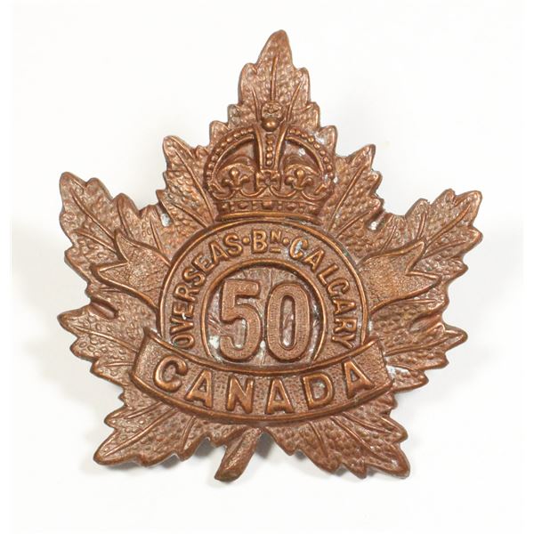 #536 WW1 Canada 50th CEF Cap Badge Alberta Tiptaft