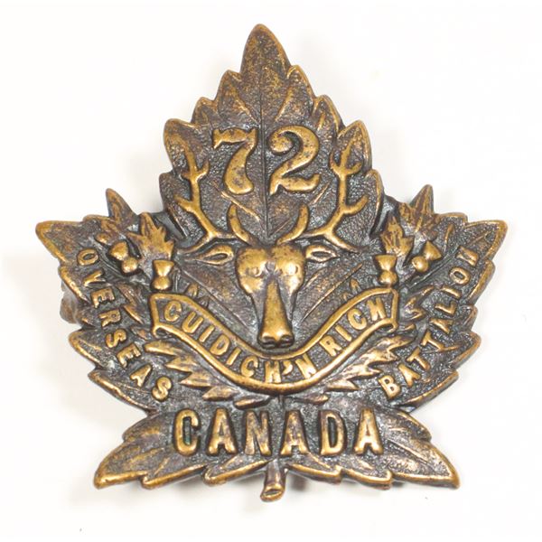 #541 WW1 72nd CEF Seaforth Highlanders Collar