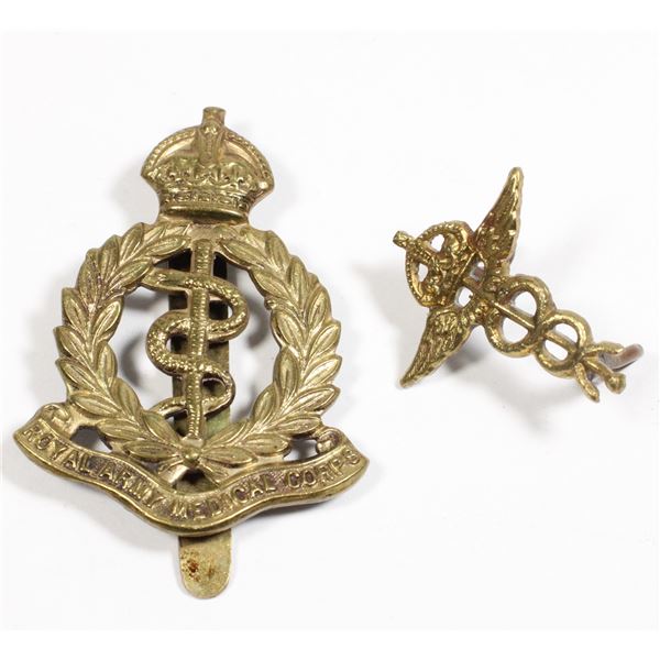#662 WW2 Royal Army Medical Corps cap badge collar