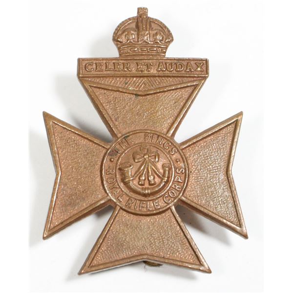 #665 British The King's Own Rifle Corps Cap Badge