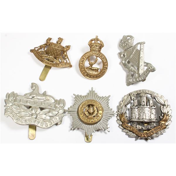 #692 WW2 British Cap Badge Lot 6 Gloucestershire