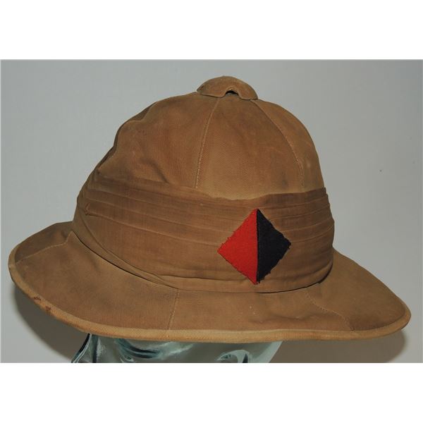 #894 WW2 Canada Pith Helmet Divisional Flash Worn