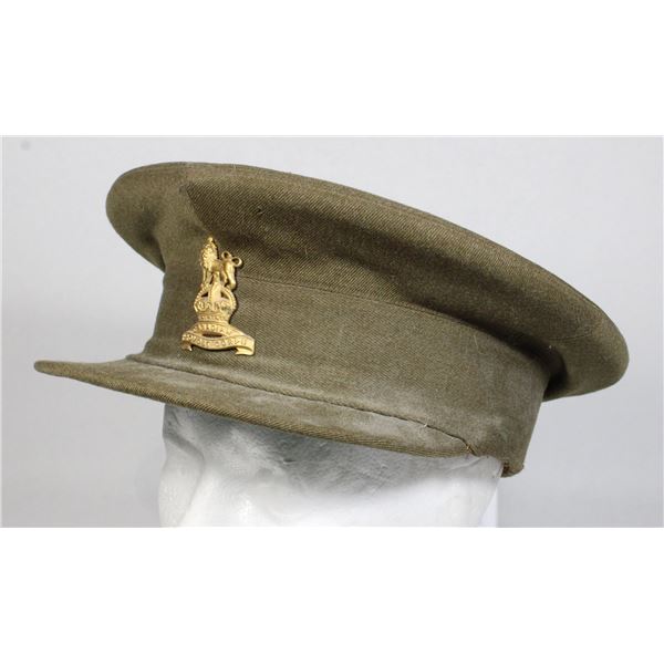 #895 WW2 Named Canadian Visor Cap + badge