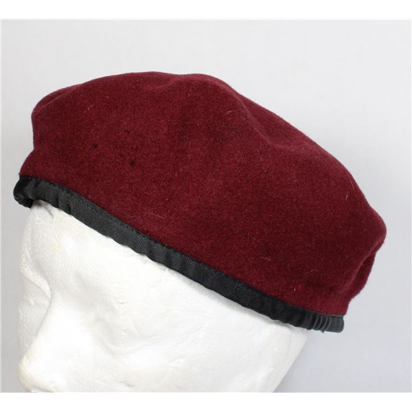 #920 Cold War Military Maroon Beret Size 7 1/2