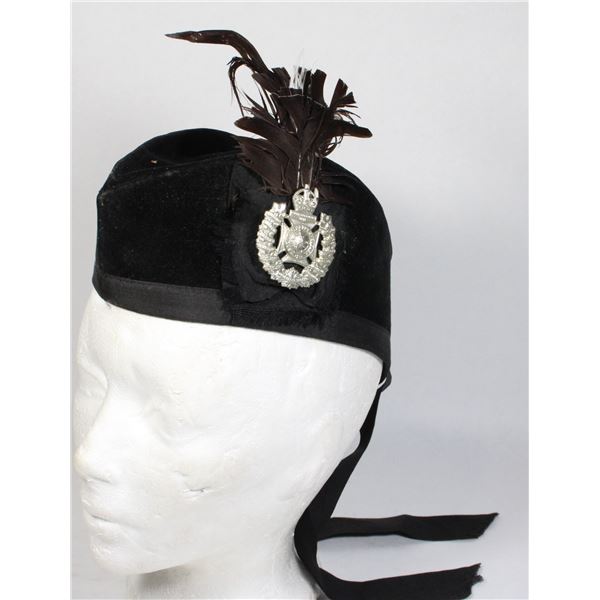 #924 Black Glengarry Cap Size 6 1/4
