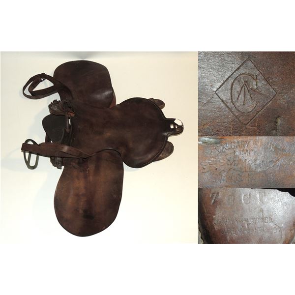 #1003 WW1 CEF Calgary Alberta Saddle 1915 C->