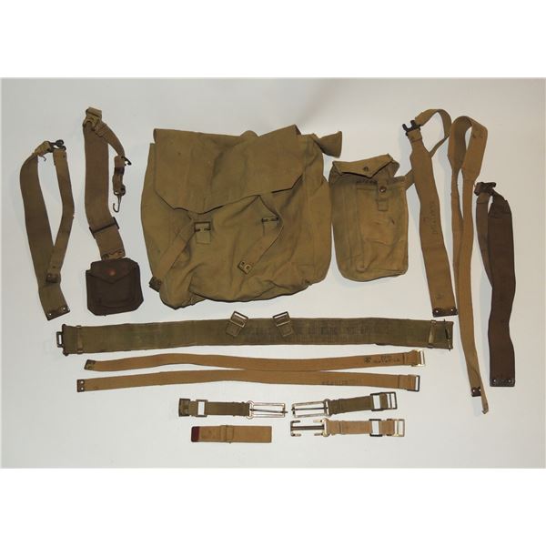 #1008 WW2 P37 Pattern Lot of 15 Webgear Pieces