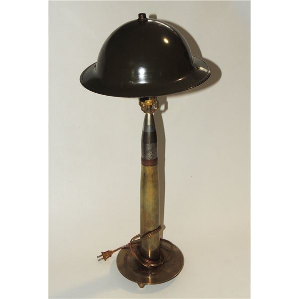 #1044 WW2 Canadian 40mm Shell Helmet Lamp C->
