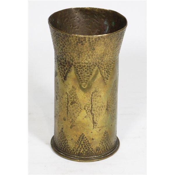 #1047 World War One Trench Art Hammered Shell