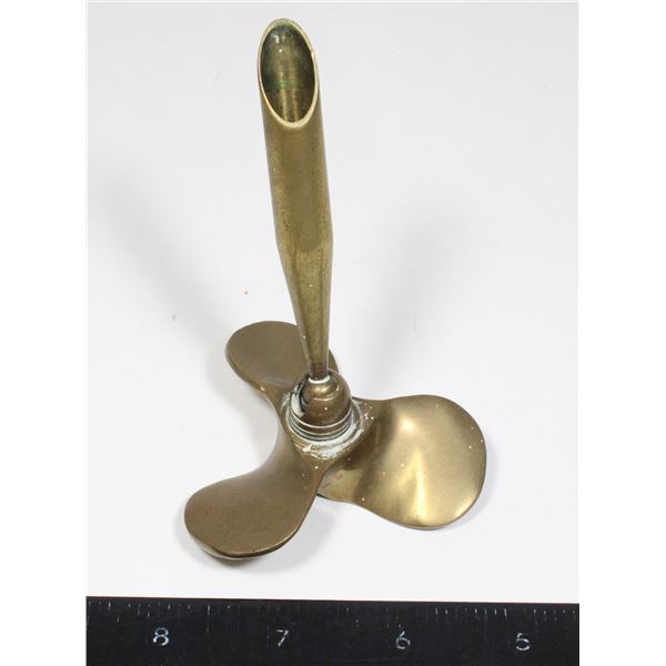 #1053 Nautical Brass Propeller Pen Holder