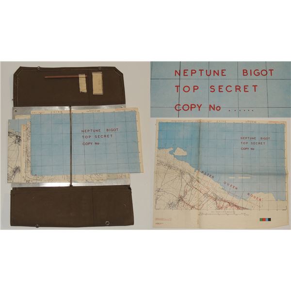 #1062 WW2 D-Day Operation Neptune Map Case Named