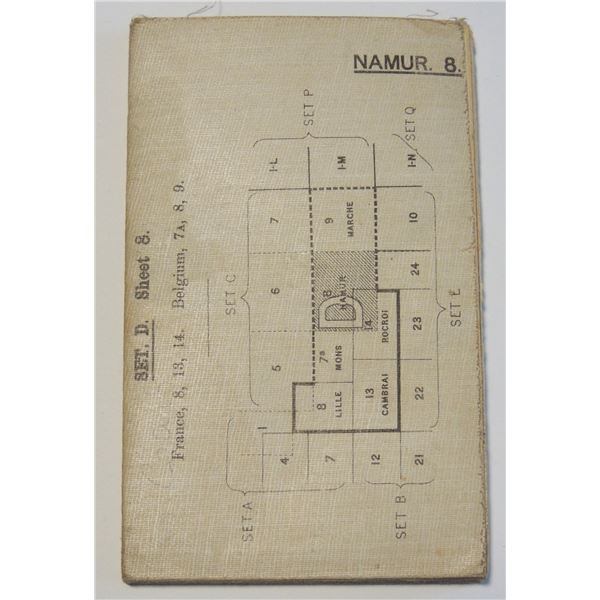 #1063 1910 British Map of Namur Belgium