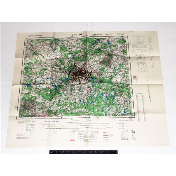 #1070 WW2 British Military Map Berlin Germany 1943
