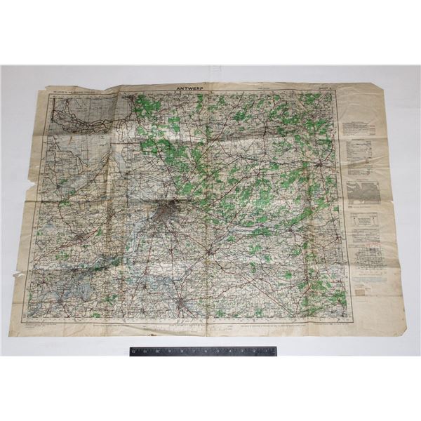 #1071 WW2 British Military Map Antwerp Belgium
