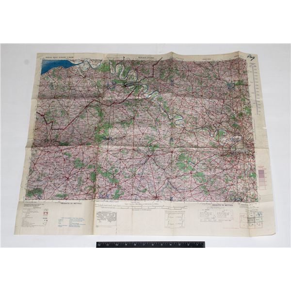 #1072 WW2 British Military Map Rouen Paris 1943