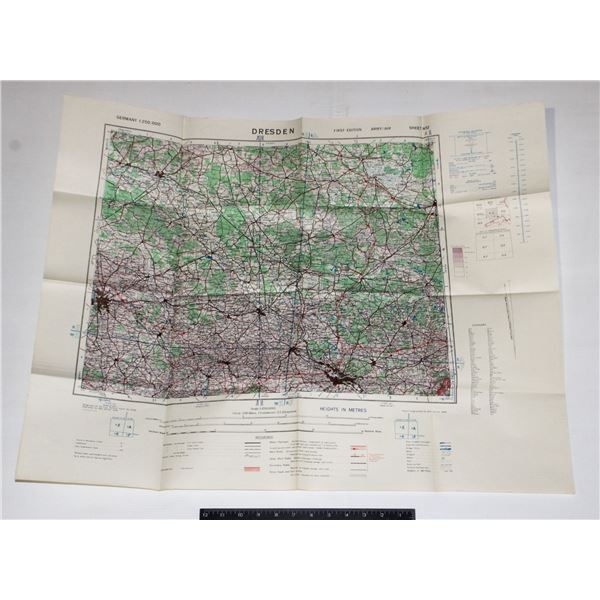 #1073 WW2 British Military Map Dresden Germany