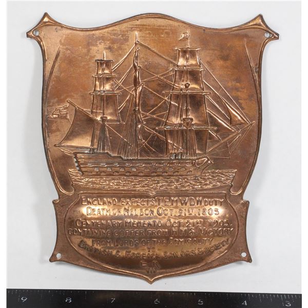 #1091 Metal Plaque made of H.M.S. Victory Ship