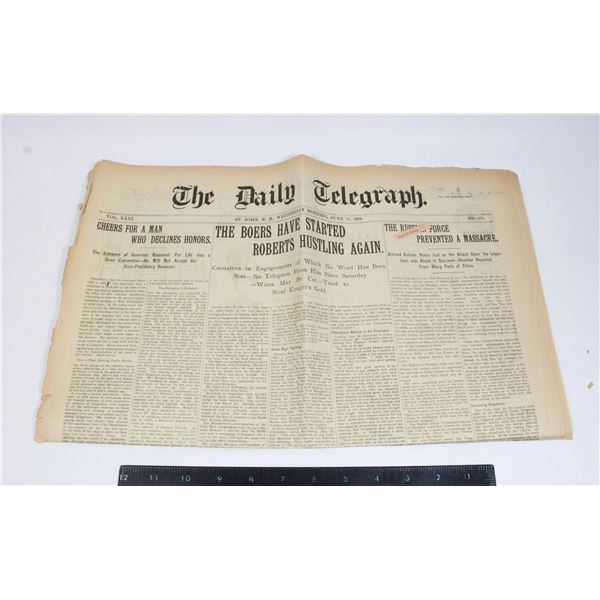 #1143 Boer War Newspaper June 20th 1900 Large Size