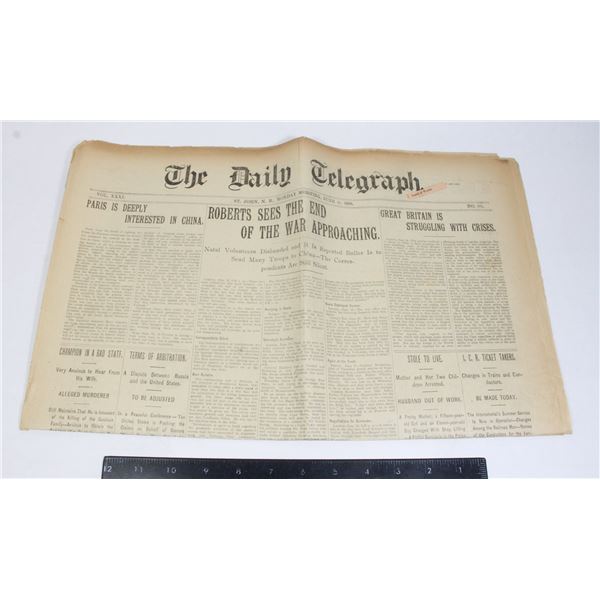 #1144 Boer War Newspaper June 18th 1900 Large Size