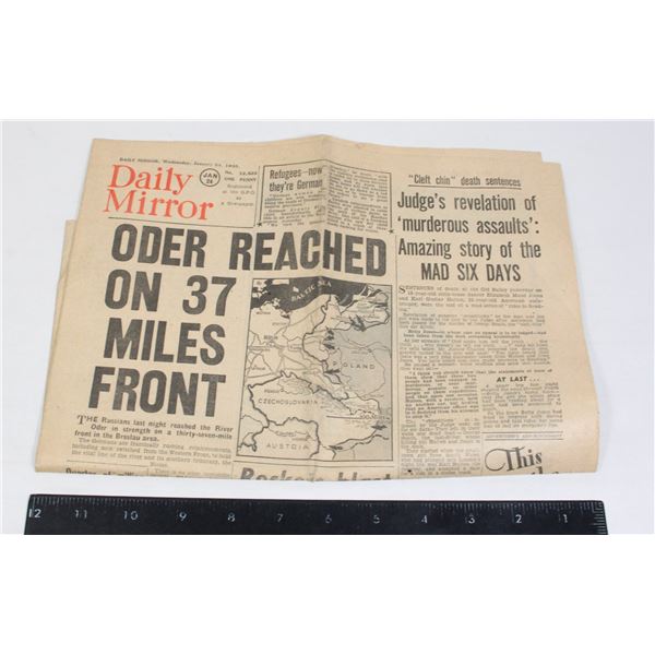 #1152 WW2 Newspaper Daily Mirror January 24th 1945