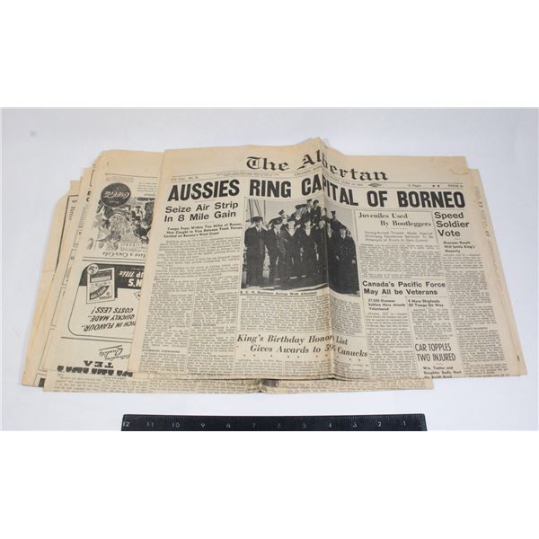 #1155 WW2 Newspaper The Albertan June 14th 1945