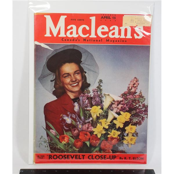 #1162 WW2 Macleans Canada Magazine April 15th 1943