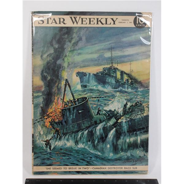 #1167 WW2 Star Weekly Canada Magazine Feb 1st 1941