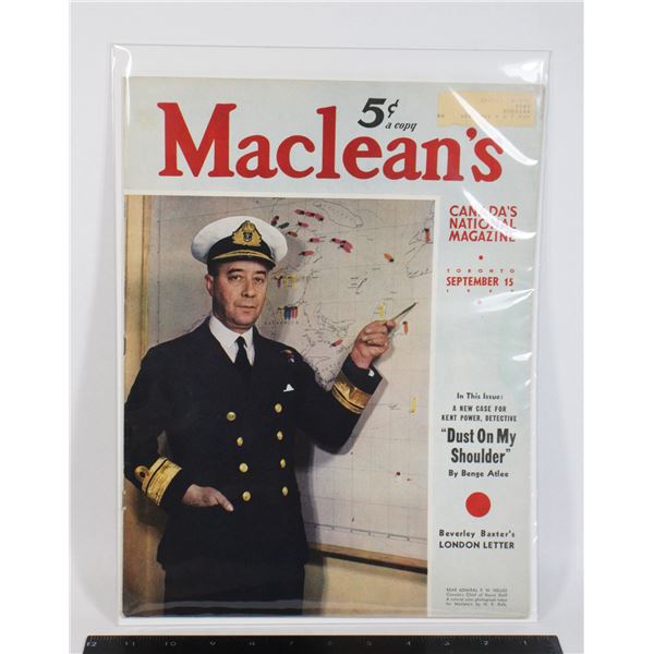 #1178 WW2 Maclean's Magazine September 15 1940