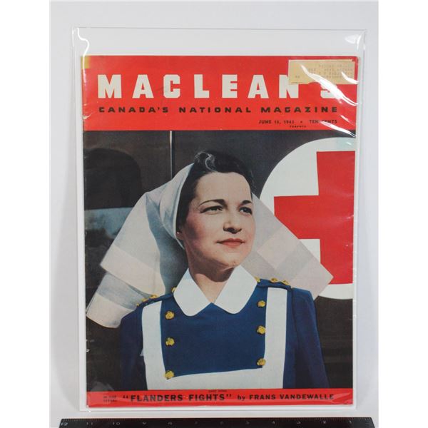 #1183 WW2 Maclean's Magazine June 15th 1943 Nurse
