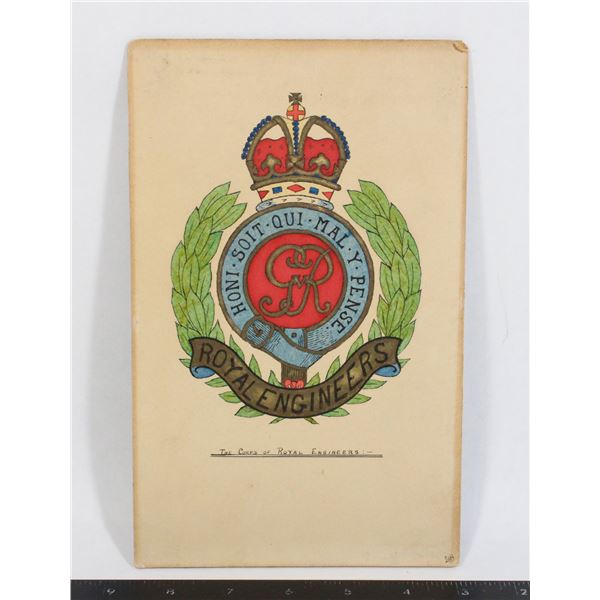 #1191 Hand Drawn British Royal Engineers Card