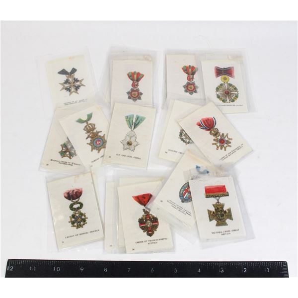 #1204 Lot 27 Silk Cigarette Cards Military Medals