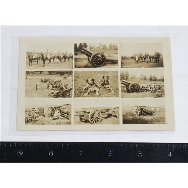 #1207 WW1 Canadian RPPC Petawawa 9 Shots Artillery