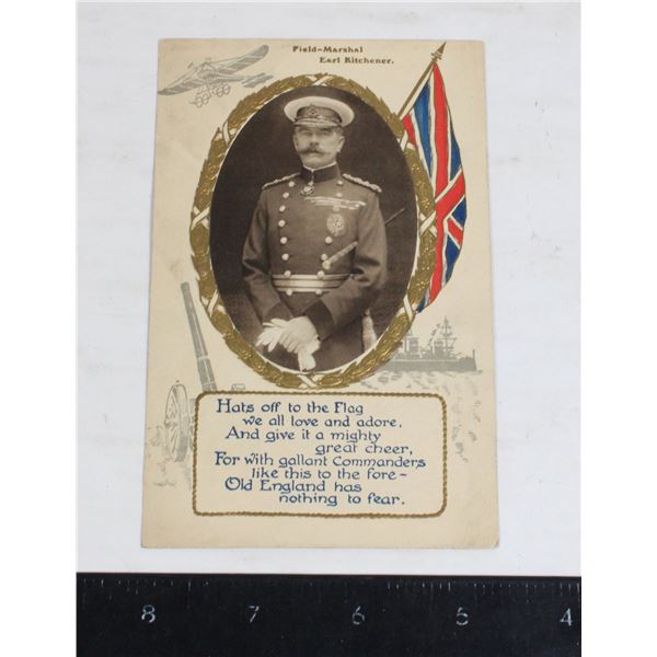 #1221 WW1 Field Marshal Earl Kitchener Postcard