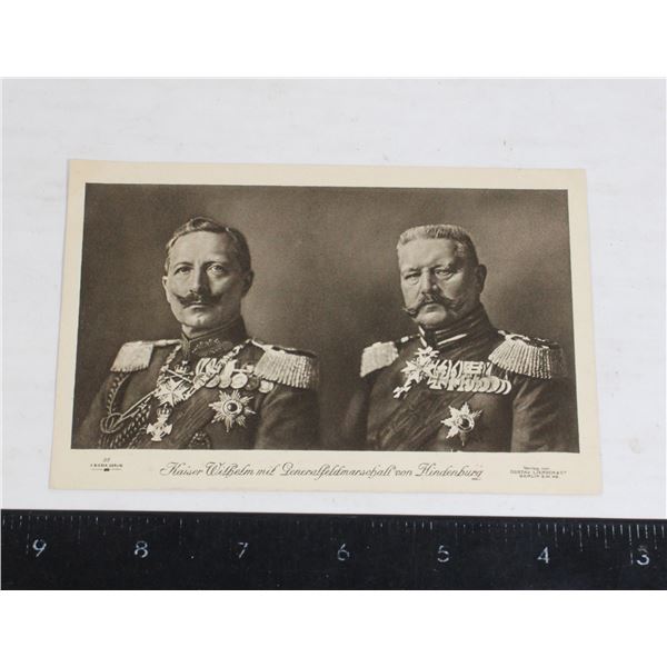 #1237 Imperial German Kaiser / Hindenburg Postcard