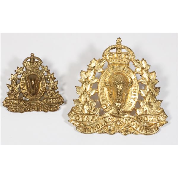 #1295 WW2 RCMP Officers cap badge and collar badge