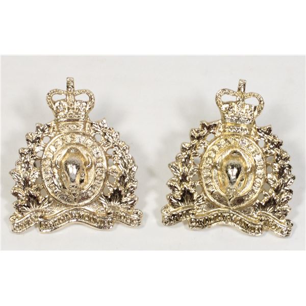 #1305 1970's RCMP Staybrite Collar Badge Pair