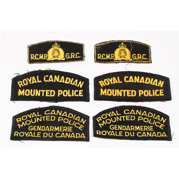 #1331 3 Pairs assorted RCMP Shoulder Titles