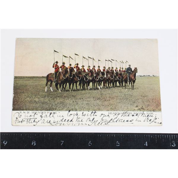 #1374 R,N.W. Mounted Police Postcard Early 1900's
