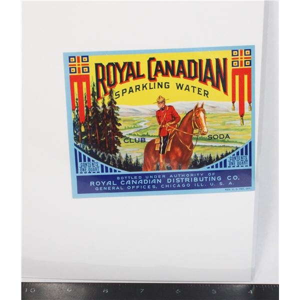 #1385 Mountie Sparkling Water Club Soda Label