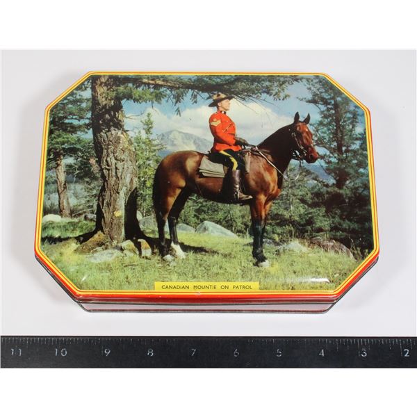#1390 Canadian Mountie on Patrol Metal Toffee Tin