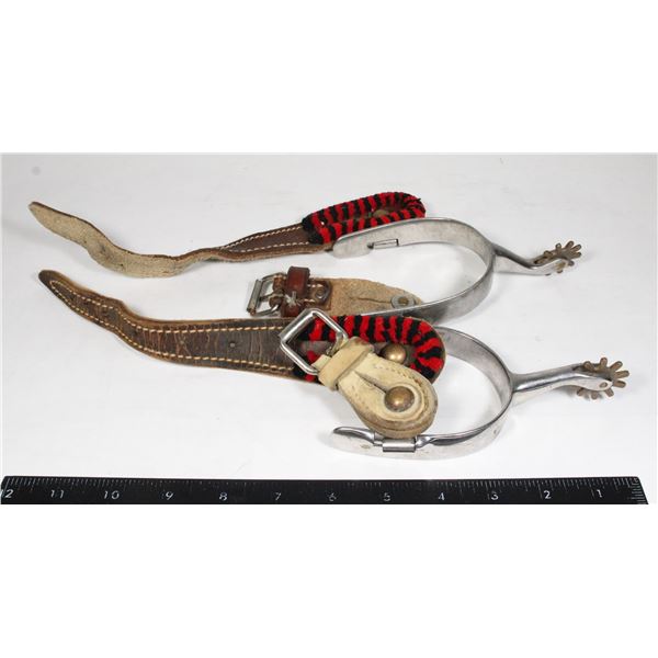 #1490 Vintage 1900's Spurs Western w/ leather