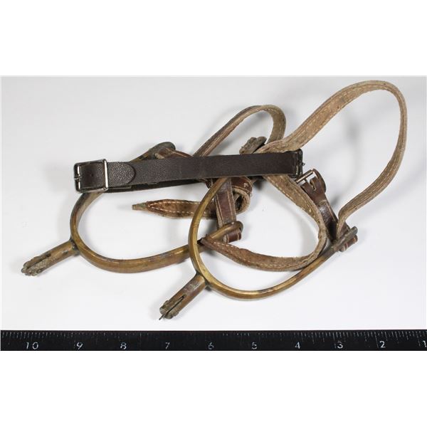 #1491 Vintage 1900's Spurs Mexican w/ leather