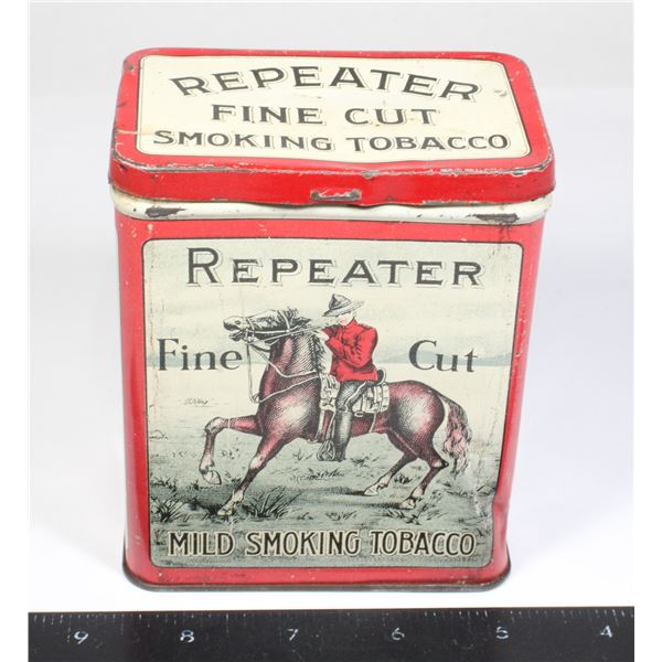 #1510 1800's Repeater Tobacco Tin Mountie Medium