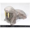 Image 1 : #1514  Inuit Sculpture Walrus Signed Carving