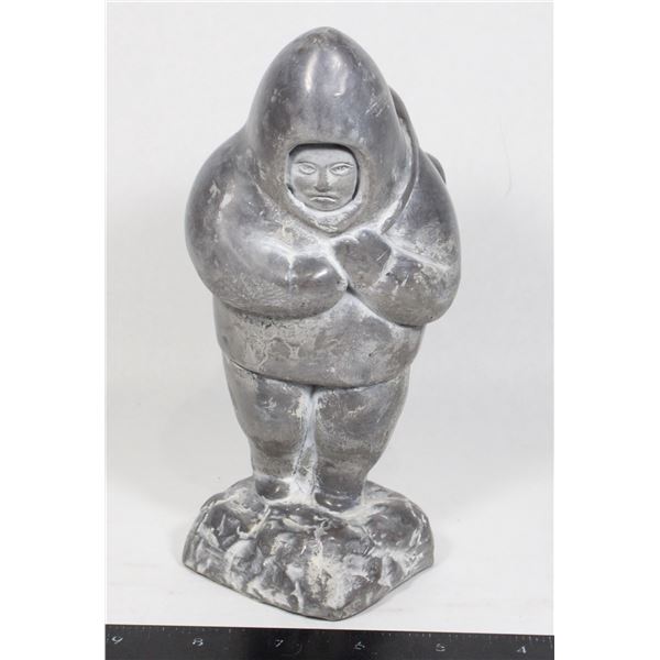 #1515 Toronto Canada Made Inuit Man & Seal Statue