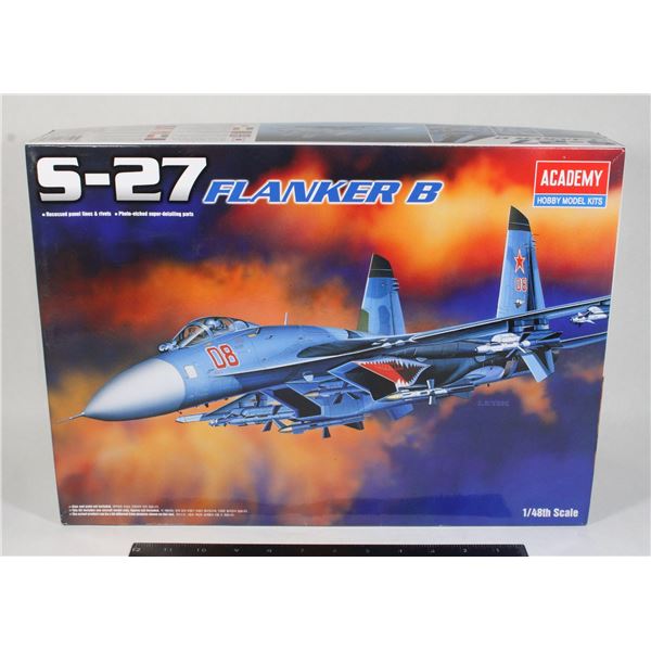 #1552 Academy 1:48 S-27 Flanker B Fighter Jet