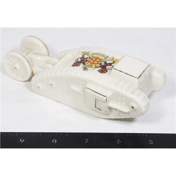 #1568 WW1 Porcelain British Tank Gloucester